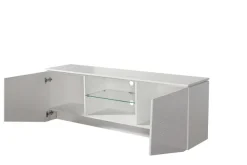 Home affaire Lowboard »Cadiz TV-Board« TV-Kommode mit Hochglanzfronten und Fräsungen, Glasboden