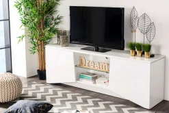 Home affaire Lowboard »Cadiz TV-Board« TV-Kommode mit Hochglanzfronten und Fräsungen, Glasboden
