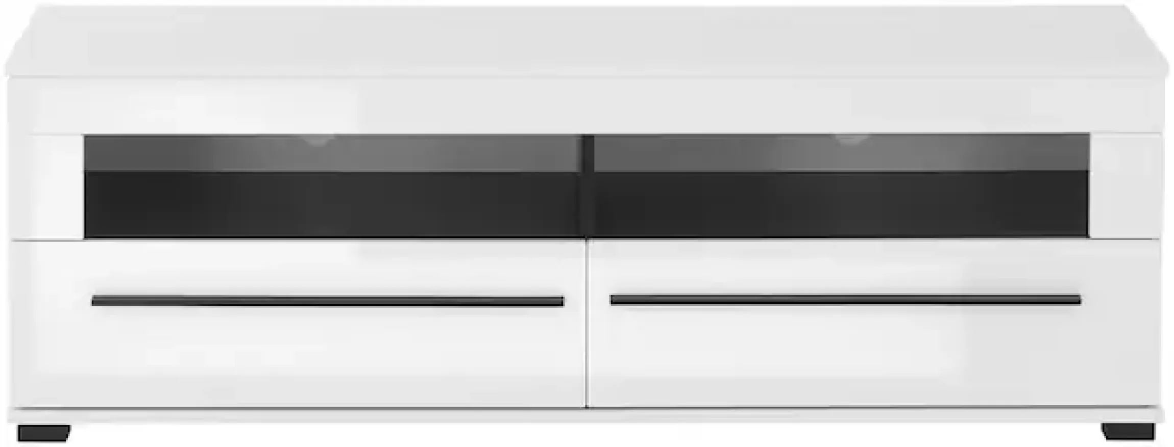 Home affaire Lowboard »Cantara, TV-Unterteil modern, Kommode in Eiche Evoke, Weiß o Kaschmir« schwarze Stangengriffe, ausreichend Stauraum, vielseitig einsetzbar
