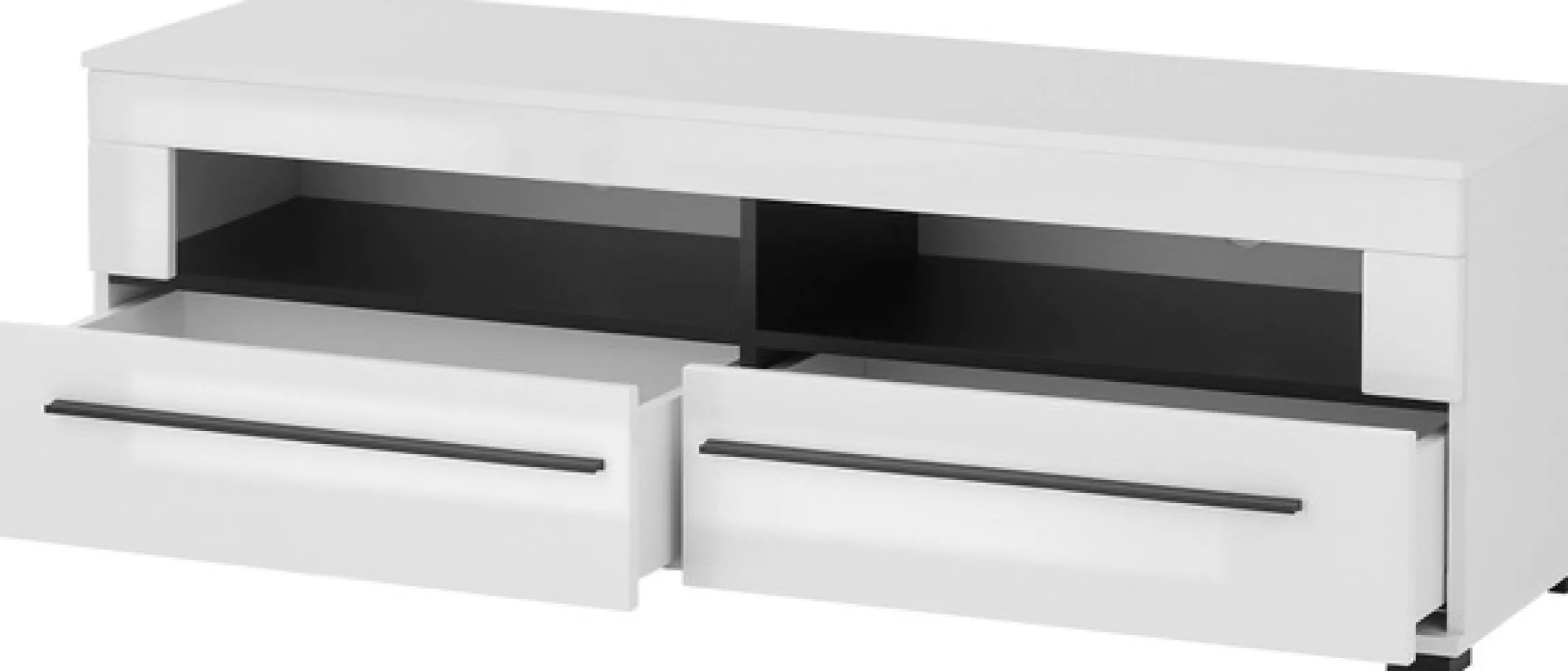 Home affaire Lowboard »Cantara, TV-Unterteil modern, Kommode in Eiche Evoke, Weiß o Kaschmir« schwarze Stangengriffe, ausreichend Stauraum, vielseitig einsetzbar