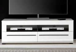 Home affaire Lowboard »Cantara, TV-Unterteil modern, Kommode in Eiche Evoke, Weiß o Kaschmir« schwarze Stangengriffe, ausreichend Stauraum, vielseitig einsetzbar