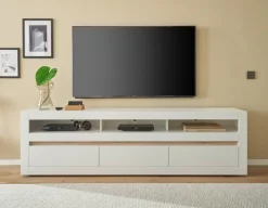 Home affaire Lowboard »Chester, moderner TV-Unterschrank, Kommode mit Stauraum, Weiß Matt« 1 Stk. tlg. austauschbare Blende in Griffleiste, zeitloses Design, 217 cm breit