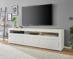 Home affaire Lowboard »Chester, moderner TV-Unterschrank, Kommode mit Stauraum, Weiß Matt« 1 Stk. tlg. austauschbare Blende in Griffleiste, zeitloses Design, 217 cm breit