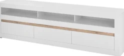 Home affaire Lowboard »Chester, moderner TV-Unterschrank, Kommode mit Stauraum, Weiß Matt« 1 Stk. tlg. austauschbare Blende in Griffleiste, zeitloses Design, 217 cm breit