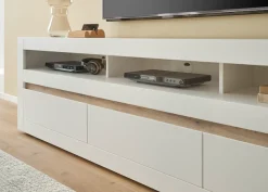 Home affaire Lowboard »Chester, moderner TV-Unterschrank, Kommode mit Stauraum, Weiß Matt« 1 Stk. tlg. austauschbare Blende in Griffleiste, zeitloses Design, 217 cm breit