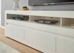 Home affaire Lowboard »Chester, moderner TV-Unterschrank, Kommode mit Stauraum, Weiß Matt« 1 Stk. tlg. austauschbare Blende in Griffleiste, zeitloses Design, 217 cm breit