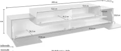 Home affaire Lowboard »Coro,Lowboard,TV-Kommode,TV-Möbel,TV-Bank« mit 3 Klappen, (B/T/H) 240x45x51,6 cm