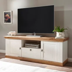 Home affaire Lowboard »Cremona, TV-Unterteil im Landhausstil, Kommode, moderner TV-Schrank« Metallgriffe, ausreichend Stauraum, vielseitig einsetzbar 183 cm breit