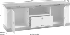 Home affaire Lowboard »Cremona, TV-Unterteil im Landhausstil, Kommode, moderner TV-Schrank« Metallgriffe, ausreichend Stauraum, vielseitig einsetzbar 183 cm breit
