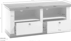 Home affaire Lowboard »Cremona, TV-Unterteil im Landhausstil, Kommode, moderner TV-Schrank« Metallgriffe, ausreichend Stauraum, vielseitig einsetzbar 152 cm breit