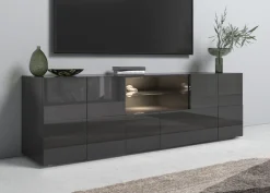 Home affaire Lowboard »Dama Breite 181 cm, TV-Board 2 Türen, 1 Schubkasten, TV-Schrank« Front in 3D-Optik, viel Stauraum, verschiedene Farben