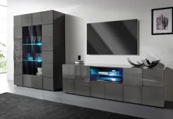 Home affaire Lowboard »Dama Breite 181 cm, TV-Board 2 Türen, 1 Schubkasten, TV-Schrank« Front in 3D-Optik, viel Stauraum, verschiedene Farben