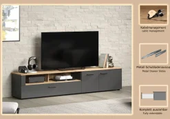Home affaire Lowboard »Estepona TV-Kommode« 1 Stk. tlg. TV-Board, Breite 210 cm, Elegant und modern