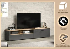 Home affaire Lowboard »Estepona TV-Kommode« 1 Stk. tlg. TV-Board, Breite 210 cm, Elegant und modern