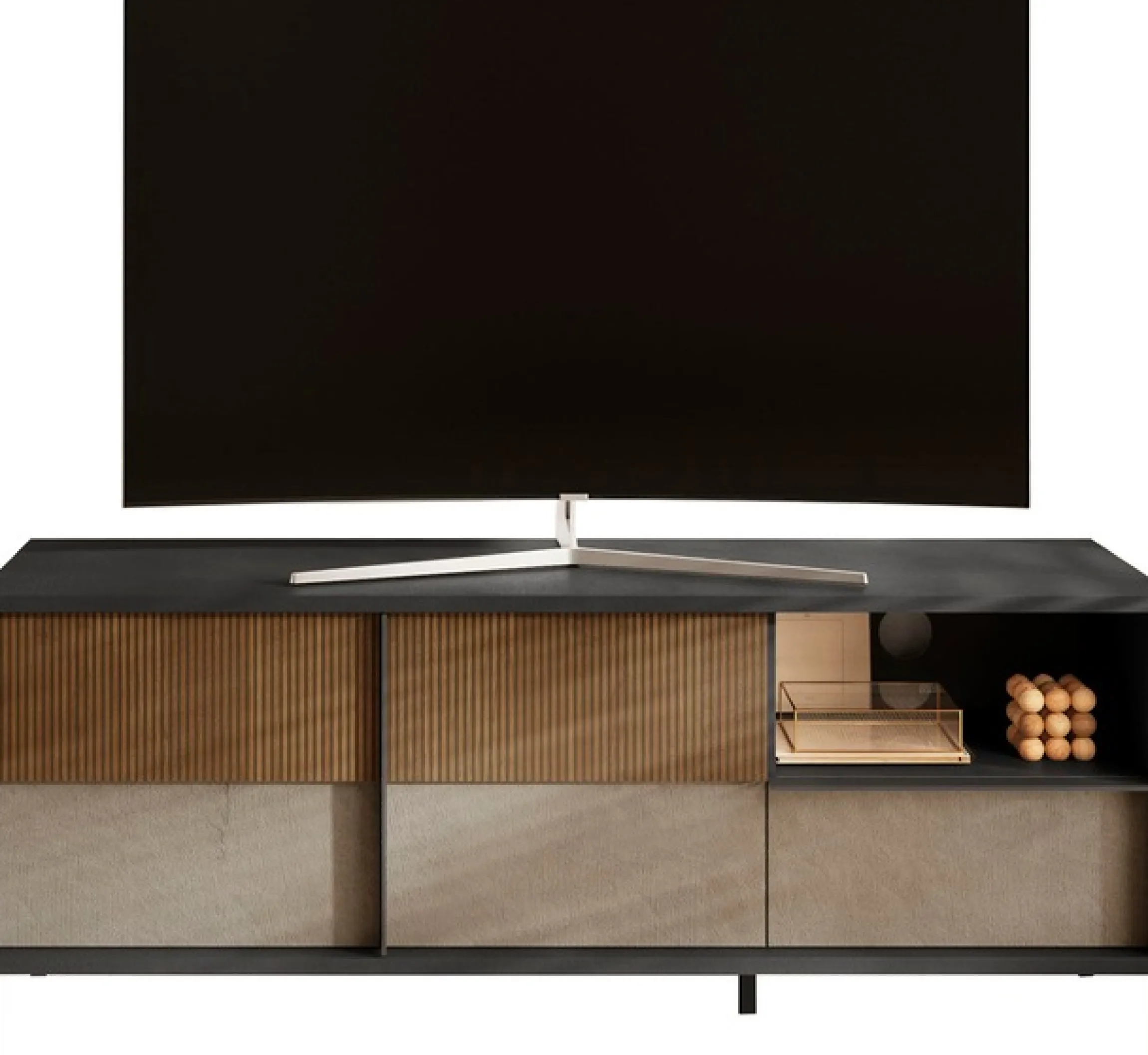 Home affaire Lowboard »Everest Breite 156 cm, TV-Board mit 2 Türen u. 1 Schubkasten« Fernsehtisch, TV-Schrank, Soft/Self Closing, Korpus 22 mm