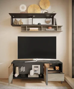 Home affaire Lowboard »Everest Breite 156 cm, TV-Board mit 2 Türen u. 1 Schubkasten« Fernsehtisch, TV-Schrank, Soft/Self Closing, Korpus 22 mm