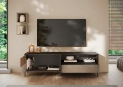 Home affaire Lowboard »Everest Breite 206 cm, TV-Board mit 2 Türen u. 1 Schubkasten« Fernsehtisch, TV-Schrank, Soft/Self Closing, Korpus 22 mm