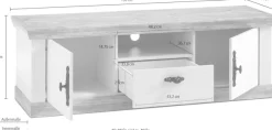 Home affaire Lowboard »FlorenzTV-Board, TV-Schrank« im romantischen Landhaus-Look, Fernsehtisch Breite 156 cm