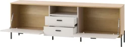 Home affaire Lowboard »Fredericia, TV-Schrank in Kaschmir, moderner TV-Unterschrank, Kommode« zeitlos, schwarze Metallgriffe und -füße, ausreichend Stauraum