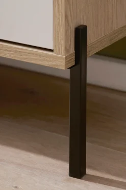 Home affaire Lowboard »Fredericia, TV-Schrank in Kaschmir, moderner TV-Unterschrank, Kommode« zeitlos, schwarze Metallgriffe und -füße, ausreichend Stauraum