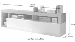 Home affaire Lowboard »Hamburg, TV-Bank« Breite 210 cm