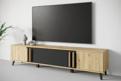 Home affaire Lowboard »Helsinki, TV-Kommode Breite 180cm« 1 Stk. tlg. modernes Design, 3 Klapptüren