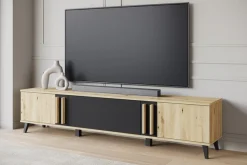 Home affaire Lowboard »Helsinki, TV-Kommode Breite 180cm« 1 Stk. tlg. modernes Design, 3 Klapptüren