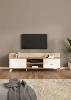 Home affaire Lowboard »Ikast TV-Möbel, Sideboard, TV-Unit, Fernsehschrank, TV-Element« TV-Kommode, 1 Tür, 2 Schubladen, Breite 182 cm, Höhe 61,6 cm