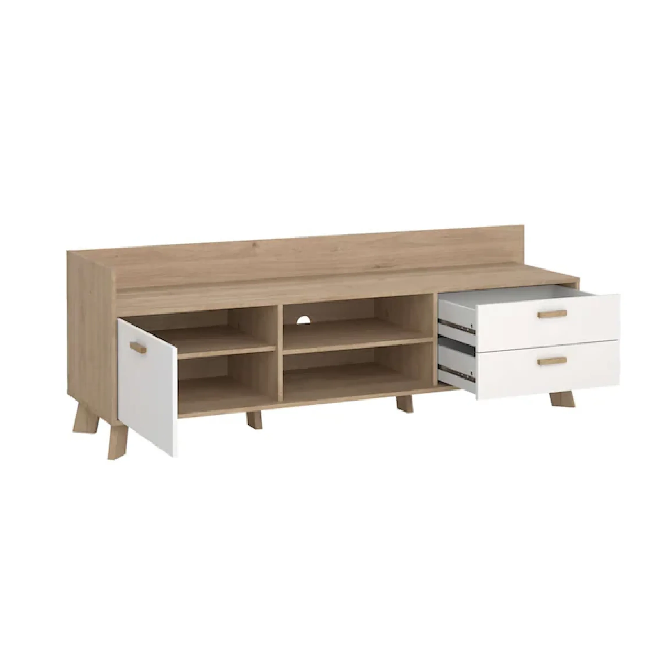Home affaire Lowboard »Ikast TV-Möbel, Sideboard, TV-Unit, Fernsehschrank, TV-Element« TV-Kommode, 1 Tür, 2 Schubladen, Breite 182 cm, Höhe 61,6 cm