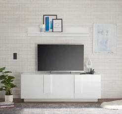 Home affaire Lowboard »Jupiter, Breite 181 cm, TV-Board 3 Türen - Soft Closing, TV-Schrank,« TV-Schrank, moderne Griffblende, FSC®, cleveres Stauraumkonzept