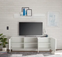 Home affaire Lowboard »Jupiter, Breite 181 cm, TV-Board 3 Türen - Soft Closing, TV-Schrank,« TV-Schrank, moderne Griffblende, FSC®, cleveres Stauraumkonzept