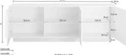 Home affaire Lowboard »Jupiter, Breite 181 cm, TV-Board 3 Türen - Soft Closing, TV-Schrank,« TV-Schrank, moderne Griffblende, FSC®, cleveres Stauraumkonzept