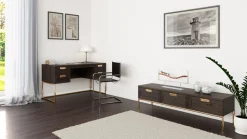 Home affaire Lowboard Kommode, Holzfurnier aus Walnussbaum, skandinavisches Design