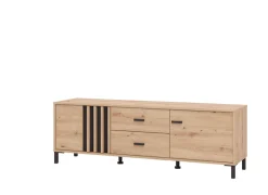 Home affaire Lowboard »LAVAL, TV-Board, TV-Kommode, TV-Schrank, TV-Unterschrank, TV-Möbel« Modernes Lowboard in Artisan-Dekor mit viel Stauraum, Lamellen-Optik
