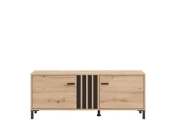 Home affaire Lowboard »LAVAL, TV-Board, TV-Kommode, TV-Schrank, TV-Unterschrank, TV-Möbel« Modernes Lowboard in Artisan-Dekor mit viel Stauraum, Lamellen-Optik