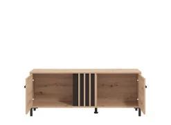 Home affaire Lowboard »LAVAL, TV-Board, TV-Kommode, TV-Schrank, TV-Unterschrank, TV-Möbel« Modernes Lowboard in Artisan-Dekor mit viel Stauraum, Lamellen-Optik