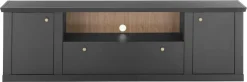 Home affaire Lowboard »Lincoln, moderner TV-Schrank, schwarze Kommode, TV-Unterschrank« edles Design, messingfarbene Knopfgriffe, in 2 Größen verfügbar