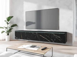 Home affaire Lowboard »LOWBOARD VERA, wahlweise mit oder ohne Beleuchtung« Modernes griffloses TV-Board, 180 cm TV-Schrank, stehend und hängend