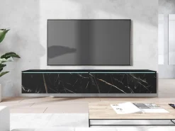 Home affaire Lowboard »LOWBOARD VERA, wahlweise mit oder ohne Beleuchtung« Modernes griffloses TV-Board, 180 cm TV-Schrank, stehend und hängend