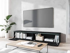 Home affaire Lowboard »LOWBOARD VERA, wahlweise mit oder ohne Beleuchtung« Modernes griffloses TV-Board, 180 cm TV-Schrank, stehend und hängend
