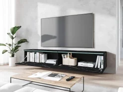 Home affaire Lowboard »LOWBOARD VERA, wahlweise mit oder ohne Beleuchtung« Modernes griffloses TV-Board, 180 cm TV-Schrank, stehend und hängend