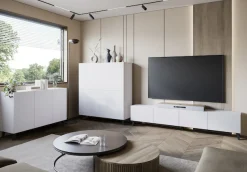 Home affaire Lowboard »LOWBOARD PHUKET II,TV-Kommode Breite 190cm« 1 Stk. tlg. Modernes, griffloses Design mit 4 Klappen in eleganten, matten Farben