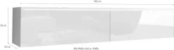 Home affaire Lowboard »LOWBOARD D, wahlweise mit oder ohne Beleuchtung« modernes TV-Board ohne Griffe, mit viel Stauraum,stehend und hängend