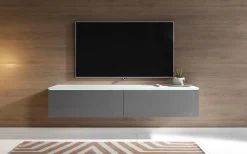 Home affaire Lowboard »LOWBOARD D, wahlweise mit oder ohne Beleuchtung« modernes TV-Board ohne Griffe, mit viel Stauraum,stehend und hängend
