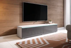 Home affaire Lowboard »LOWBOARD D, wahlweise mit oder ohne Beleuchtung« modernes TV-Board ohne Griffe, mit viel Stauraum,stehend und hängend
