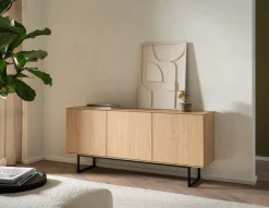 Home affaire Lowboard »Lund, moderner TV-Unterschrank, Kommode mit Kufengestell« optisch dünner Oberboden, hochwertige Optik, ausreichend Stauraum