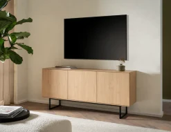Home affaire Lowboard »Lund, moderner TV-Unterschrank, Kommode mit Kufengestell« optisch dünner Oberboden, hochwertige Optik, ausreichend Stauraum