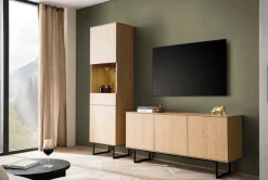 Home affaire Lowboard »Lund, moderner TV-Unterschrank, Kommode mit Kufengestell« optisch dünner Oberboden, hochwertige Optik, ausreichend Stauraum