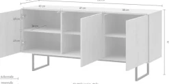 Home affaire Lowboard »Lund, moderner TV-Unterschrank, Kommode mit Kufengestell« optisch dünner Oberboden, hochwertige Optik, ausreichend Stauraum