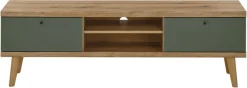 Home affaire Lowboard »MAVAS« in moderner Trendfarbe, Griffe aus Metall (Schwarz), Breite 160 cm